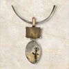 Prong Set Amber Quartz / Bezel Set Jasper Necklace