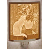 Cat with Flowers Porcelain Lithophane Night Light