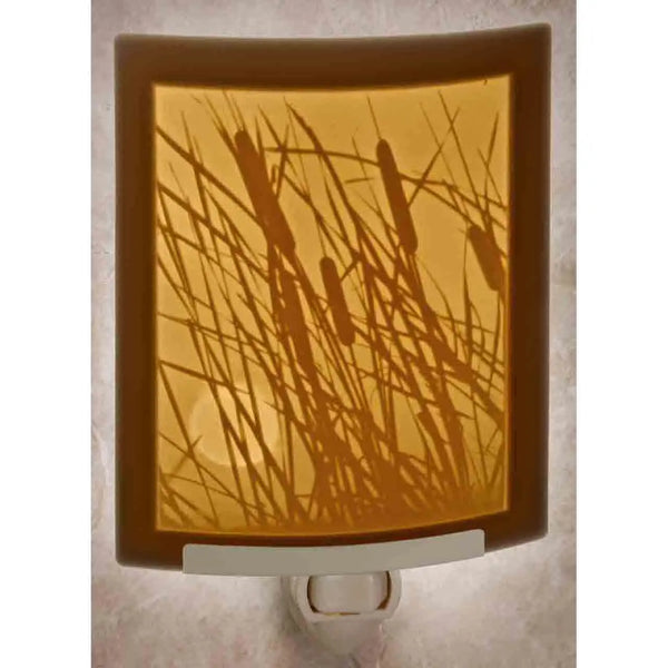 Cattails Porcelain Lithophane Night Light