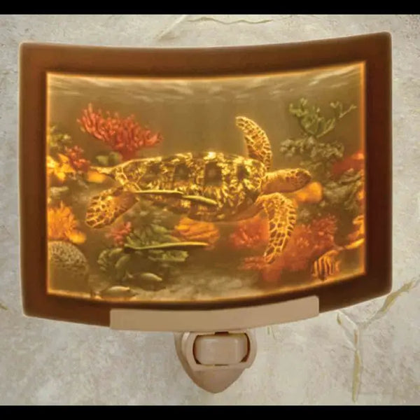 Sea Turtle Porcelain Lithophane Colored Night Light