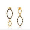 Asymmetrical Two Tone Oval Earrings