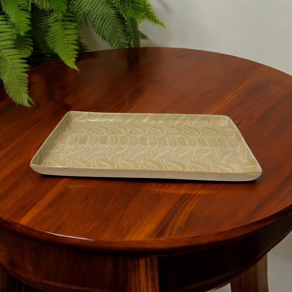 Large Stacking Rectangle Tray ~ Tahiti ~ Butter