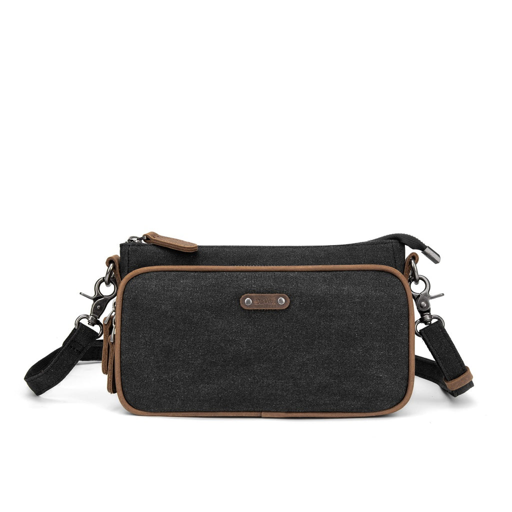 Small Canvas Shoulder Bag SSB 616W (Black)