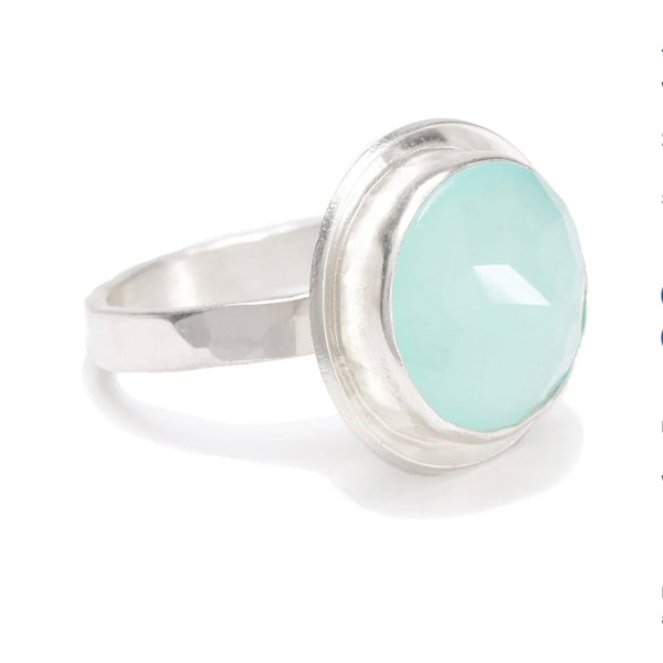 Whispering Waves Chalcedony Ring