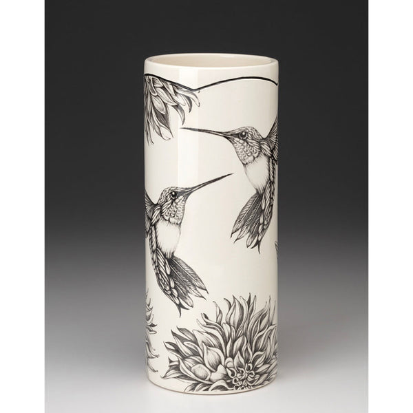 Small Vase: Hummingbird #4/White