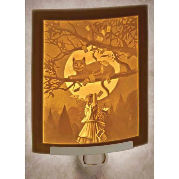 Cheshire Cat Porcelain Lithophane Night Light