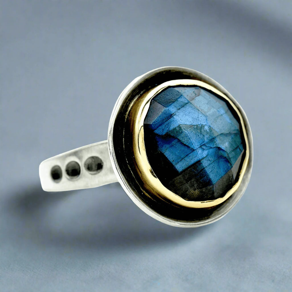 Faceted Labradorite Ring