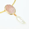 Rose Drusy Quartz, Freshwater Pearl