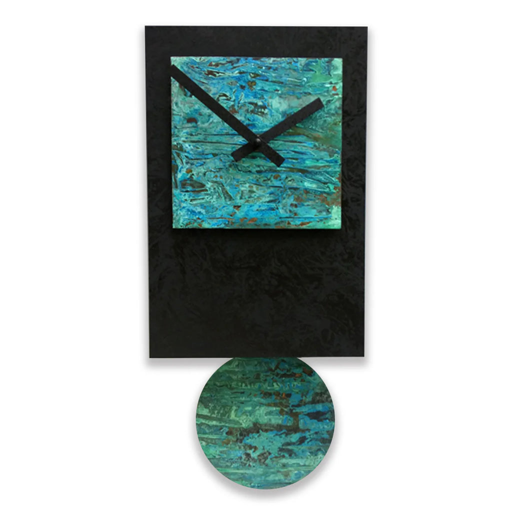 Black Tie Pendulum Clock with Verdigris Copper